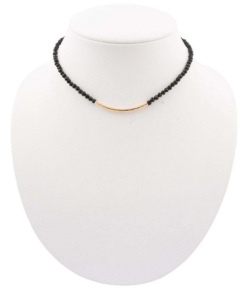 Barse Golden Bar Collar Necklace