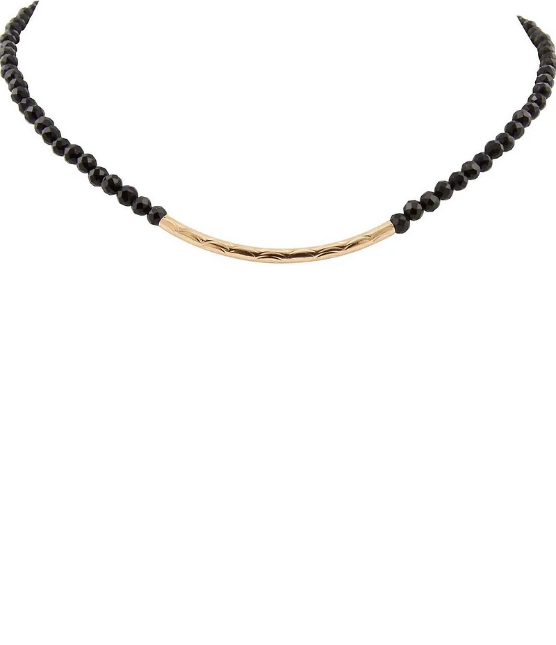 Barse Golden Bar Collar Necklace
