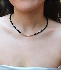 Barse Golden Bar Collar Necklace