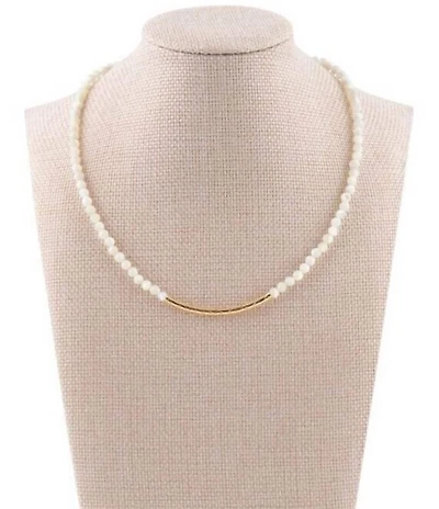 Barse Golden Bar Collar Necklace