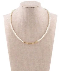 Barse Golden Bar Collar Necklace