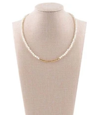 Barse Golden Bar Collar Necklace