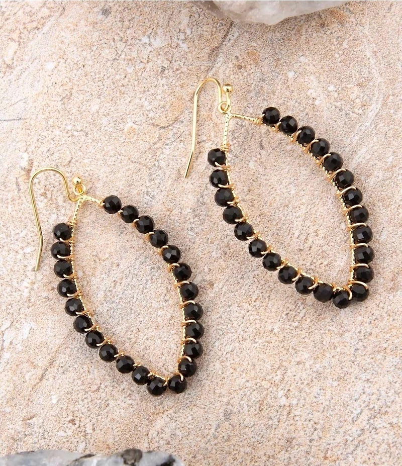 Barse Tear Drop Golden Loop Earrings