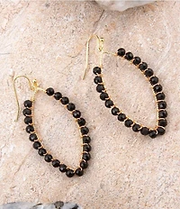 Barse Tear Drop Golden Loop Earrings
