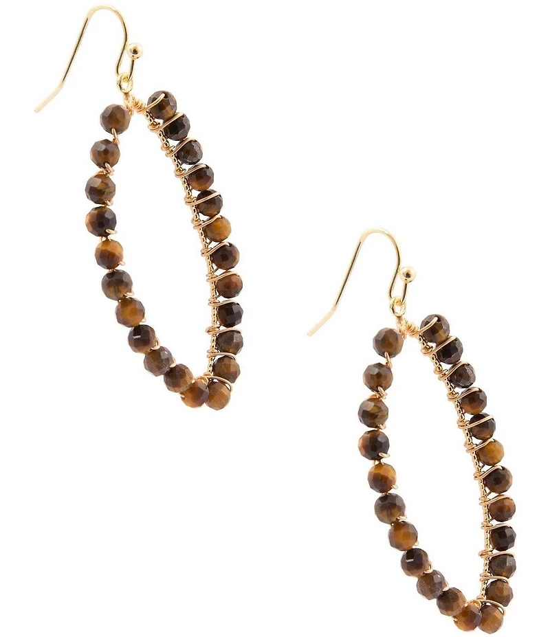 Barse Tear Drop Golden Loop Earrings