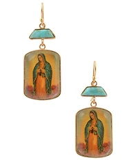 Barse Our Lady of the Guadalupe Drop Earrings