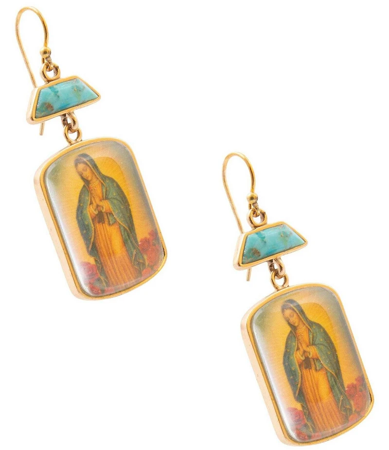 Barse Our Lady of the Guadalupe Drop Earrings