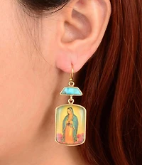 Barse Our Lady of the Guadalupe Drop Earrings