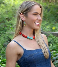 Barse Our Lady of the Guadalupe Drop Earrings