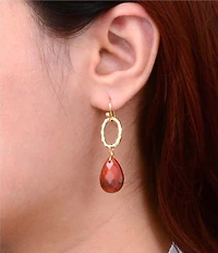 Barse Red Jasper Pretty Drop Earrings