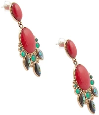 Barse Regal Jewels Quartz Onyx Abalone Statement Drop Earrings