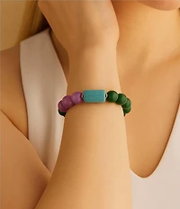 Barse Seville Genuine Stone Chunky Stretch Bracelet