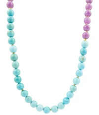 Barse Seville Genuine Stone Color Block Long Strand Necklace