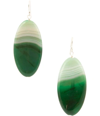 Barse Seville Genuine Stone Slab Drop Earrings