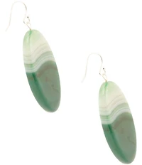Barse Seville Genuine Stone Slab Drop Earrings