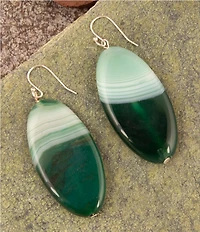 Barse Seville Genuine Stone Slab Drop Earrings