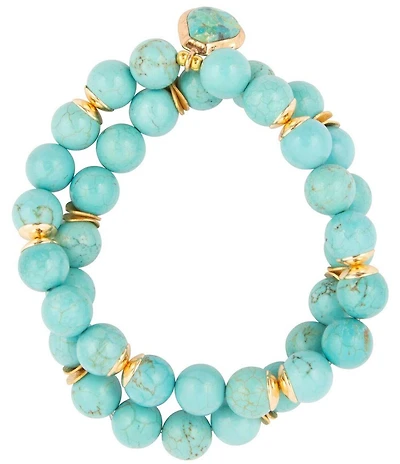 Barse Seville Genuine Stone Stretch Bracelet Set