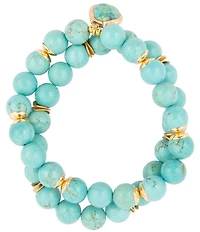 Barse Seville Genuine Stone Stretch Bracelet Set