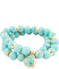 Barse Seville Genuine Stone Stretch Bracelet Set