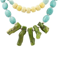 Barse Silver And Genuine Stone Coastal Grove Statement Necklace
