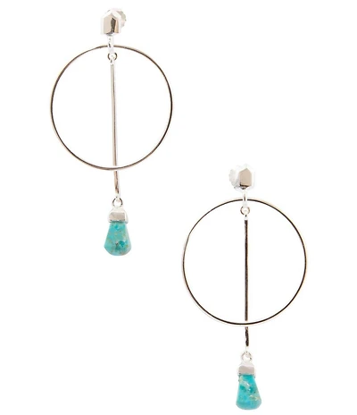 Barse Silver and Genuine Turquoise Aerial Statement Drop Earrings