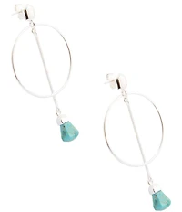 Barse Silver and Genuine Turquoise Aerial Statement Drop Earrings