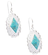 Barse Bronco Silver And Genuine Turquoise Drop Earrings