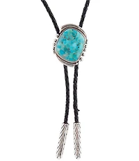 Barse Silver And Genuine Turquoise Houston Bolo Adjustable Y Necklace