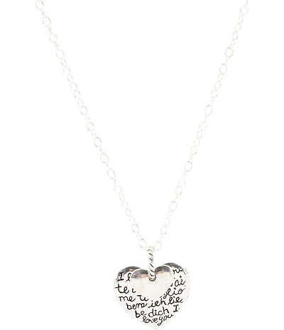Barse Sterling Silver Engraved Heart Pendant Neckalce