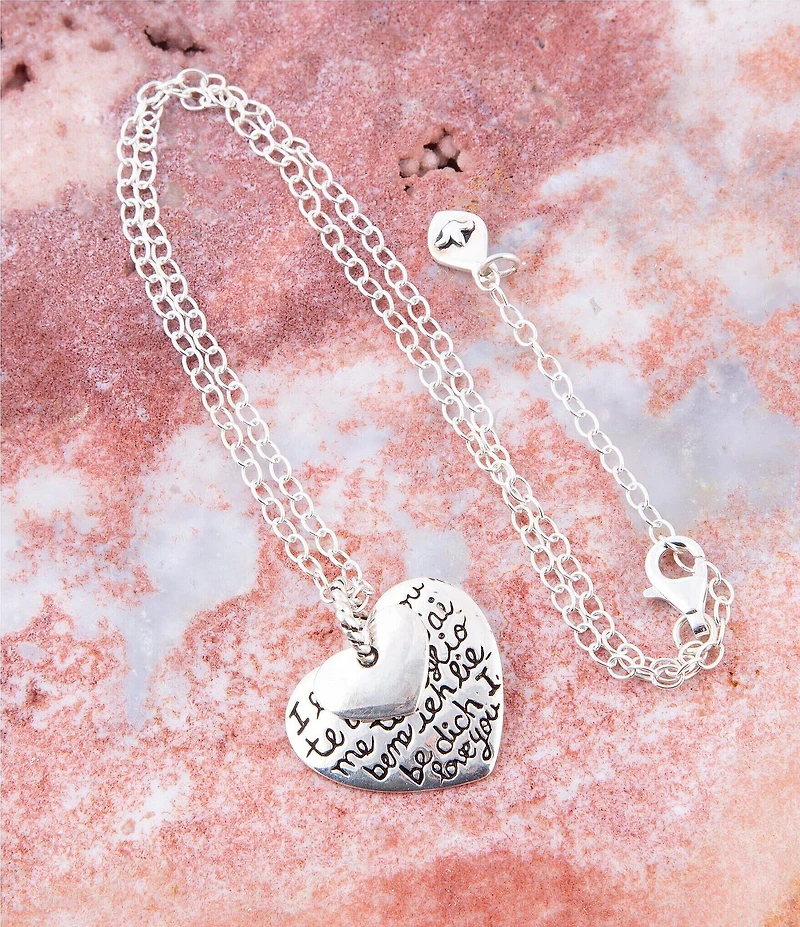 Barse Sterling Silver Engraved Heart Pendant Neckalce