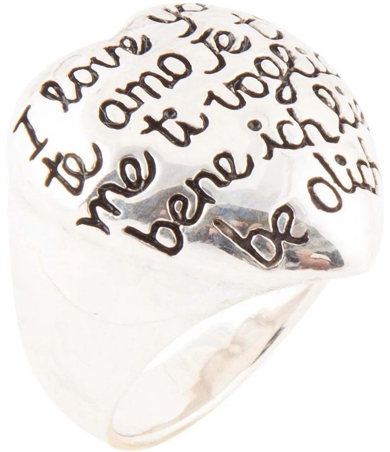 Barse Sterling Silver Engraved Heart Ring