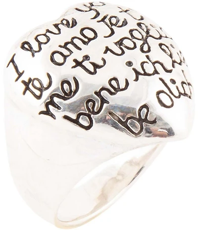 Barse Sterling Silver Engraved Heart Ring