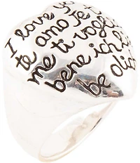 Barse Sterling Silver Engraved Heart Ring