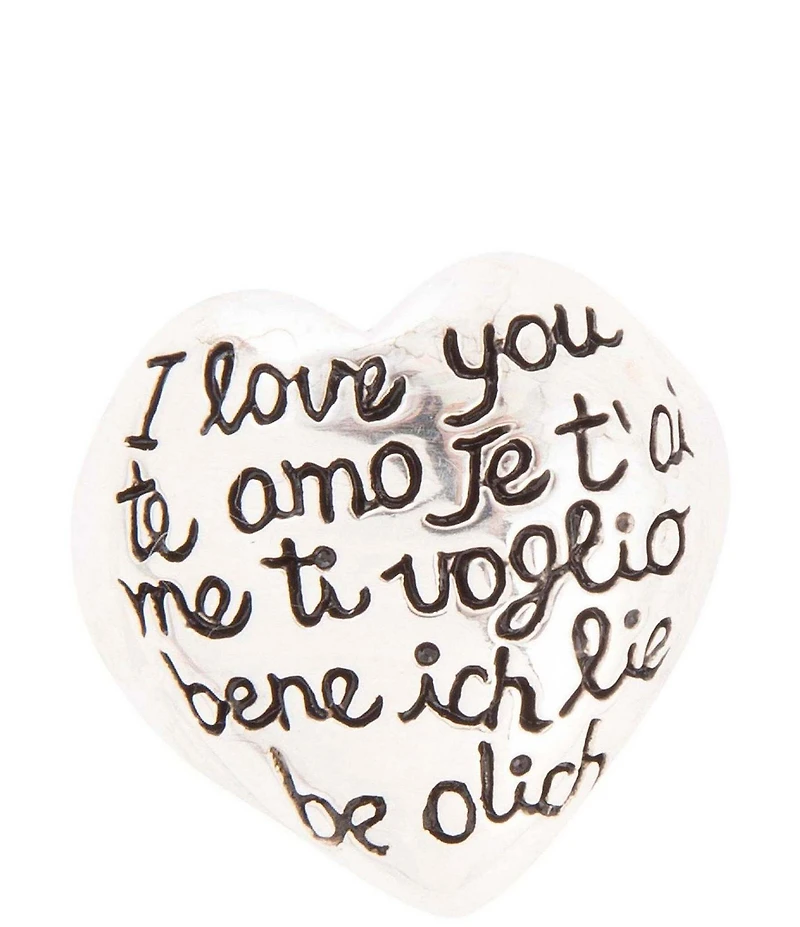 Barse Sterling Silver Engraved Heart Chunky Ring