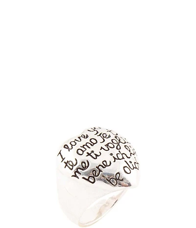 Barse Engraved Heart Sterling Silver Chunky Ring