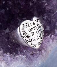 Barse Engraved Heart Sterling Silver Chunky Ring