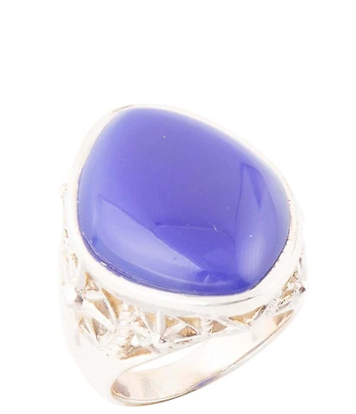 Barse Regatta Blue Agate and Sterling Silver Ring