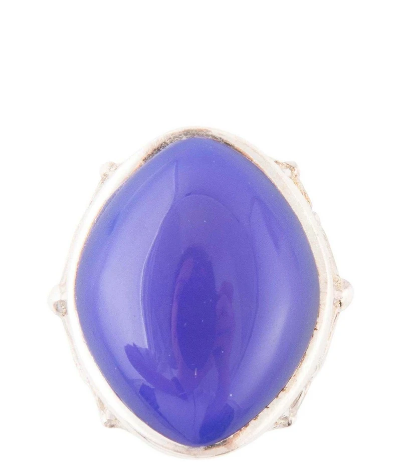 Barse Regatta Blue Agate and Sterling Silver Ring