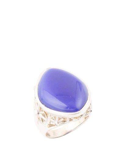 Barse Regatta Blue Agate and Sterling Silver Ring