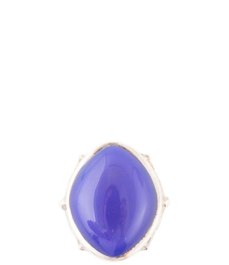 Barse Regatta Blue Agate and Sterling Silver Ring