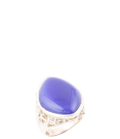 Barse Regatta Blue Agate and Sterling Silver Ring