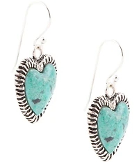 Barse Heart Blue Chrysocolla Sterling Silver Drop Earrings