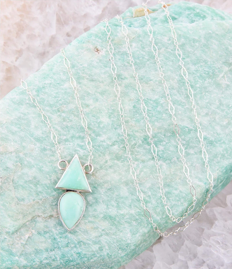 Barse Lahana Green Chrysoprase and Sterling Silver Necklace