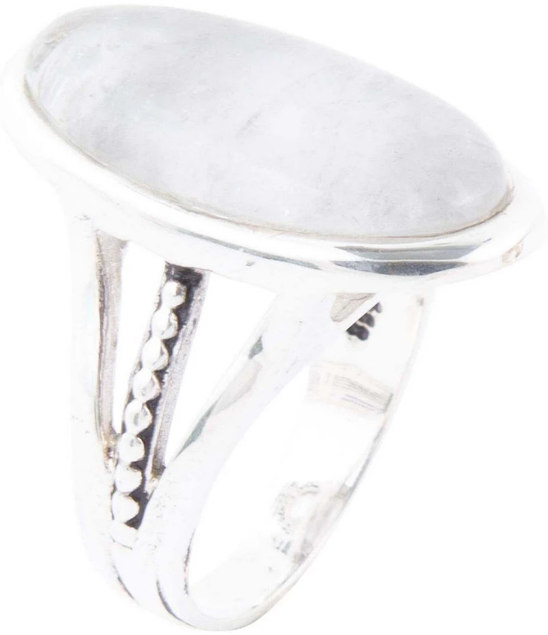 Barse Grey Quartz and Sterling Silver Oval Ring