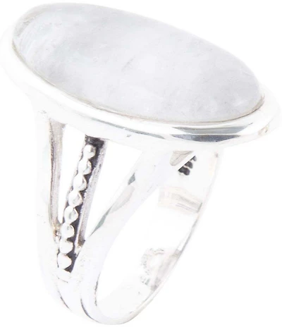 Barse Grey Quartz and Sterling Silver Oval Ring