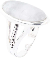 Barse Grey Quartz and Sterling Silver Oval Ring