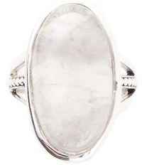 Barse Grey Quartz and Sterling Silver Oval Ring
