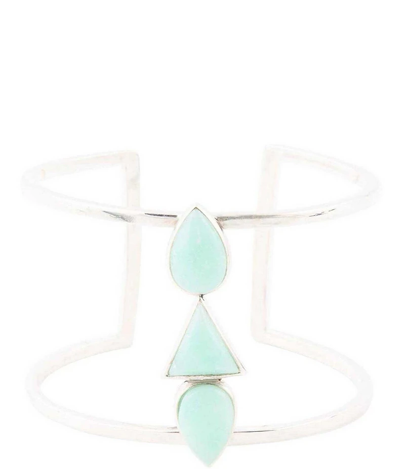 Barse Lahana Green Chrysoprase Sterling Silver Statement Cuff Bracelet