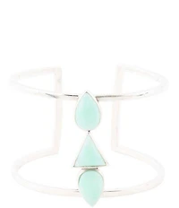 Barse Lahana Green Chrysoprase Sterling Silver Statement Cuff Bracelet