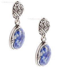 Barse Madrid Blue Lapis Sterling Silver Post Orbital Earrings